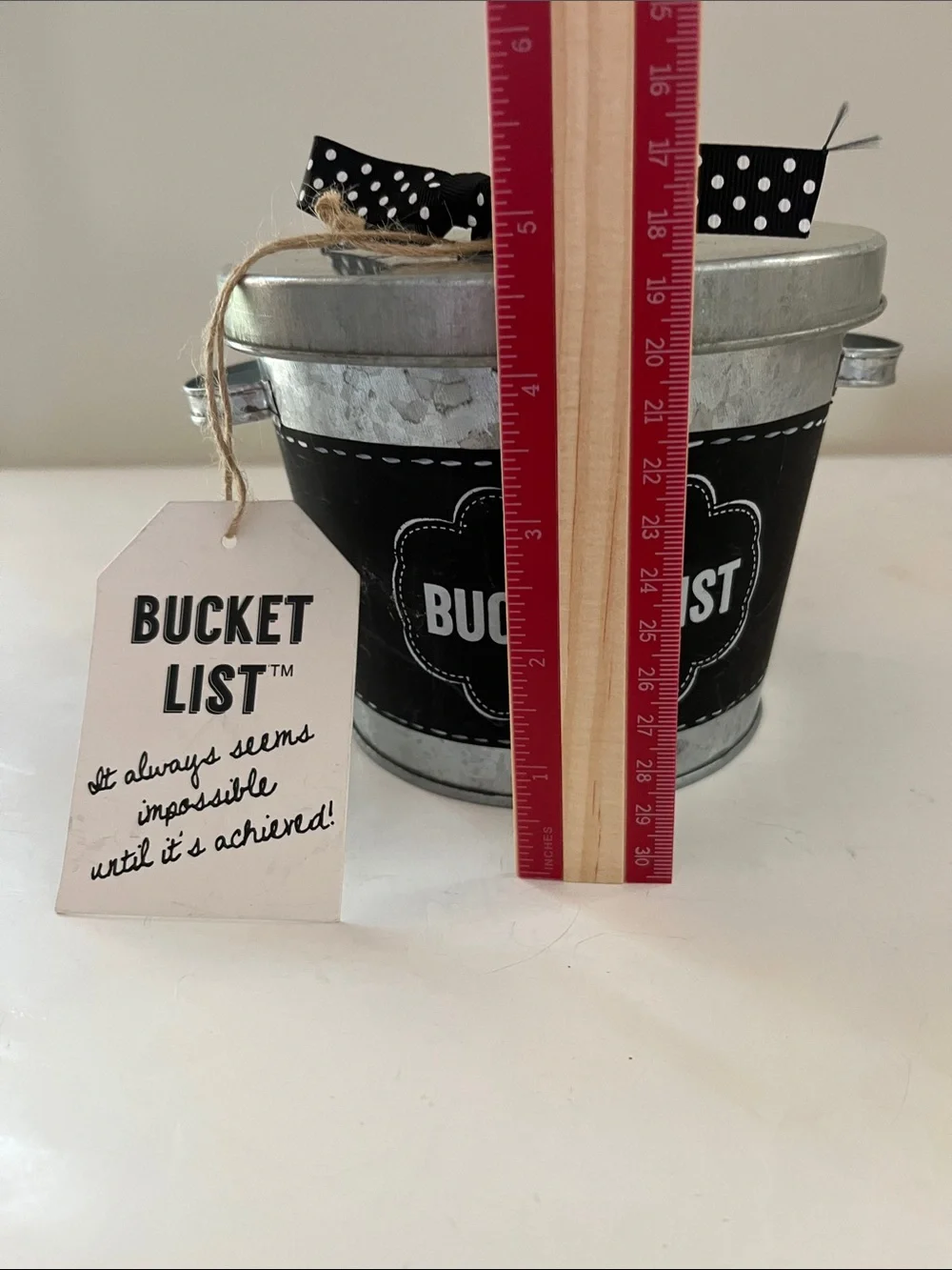 Bucket List Galvantzed Bucket with Achievement cards